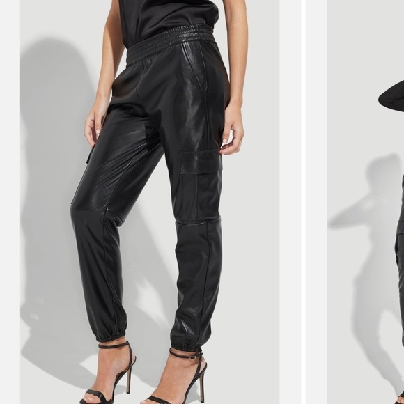 Vintage Pants - Black Genuine Leather Jogger Pant